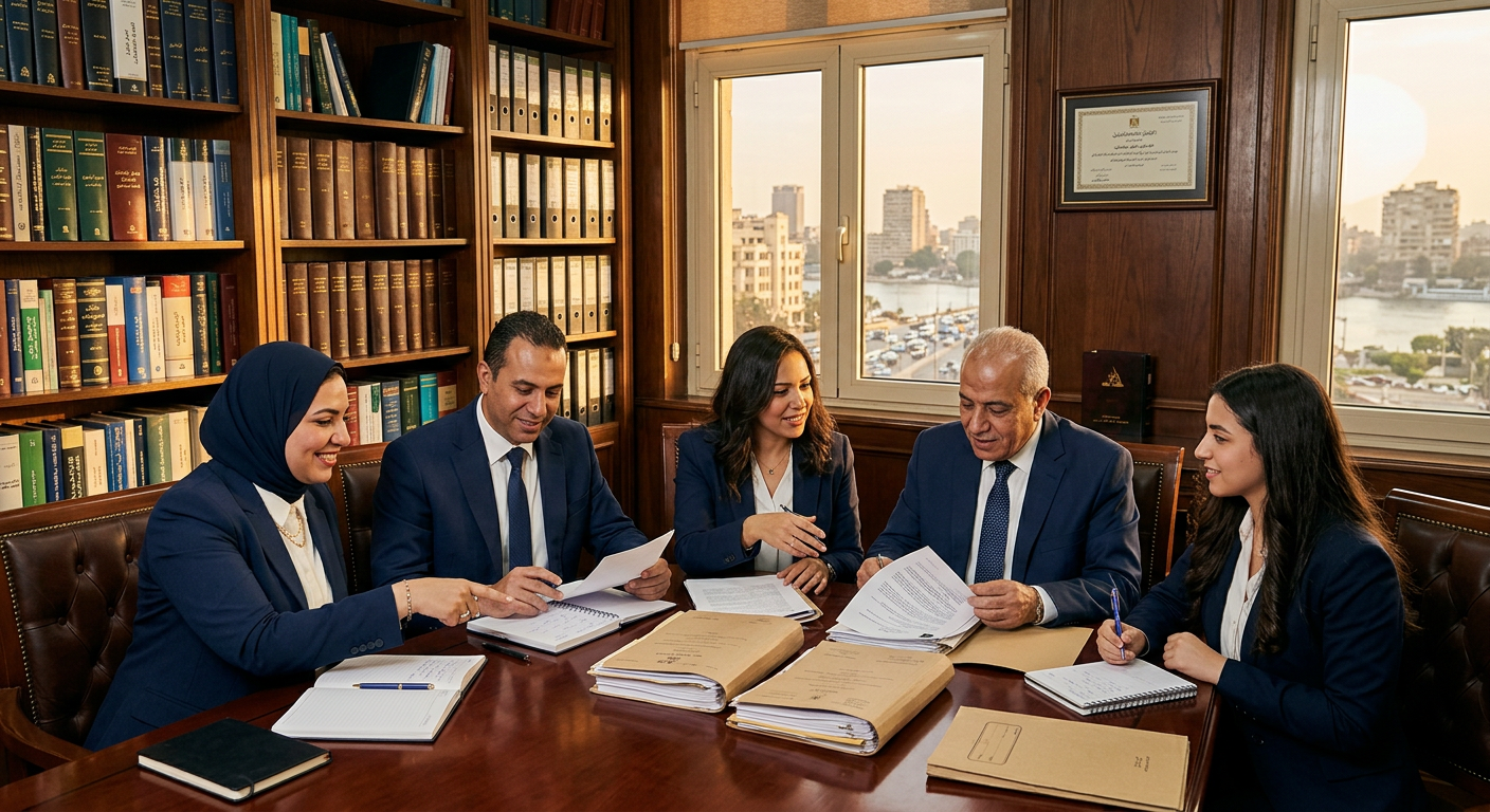 The MarryLegal legal team meeting in their Cairo office