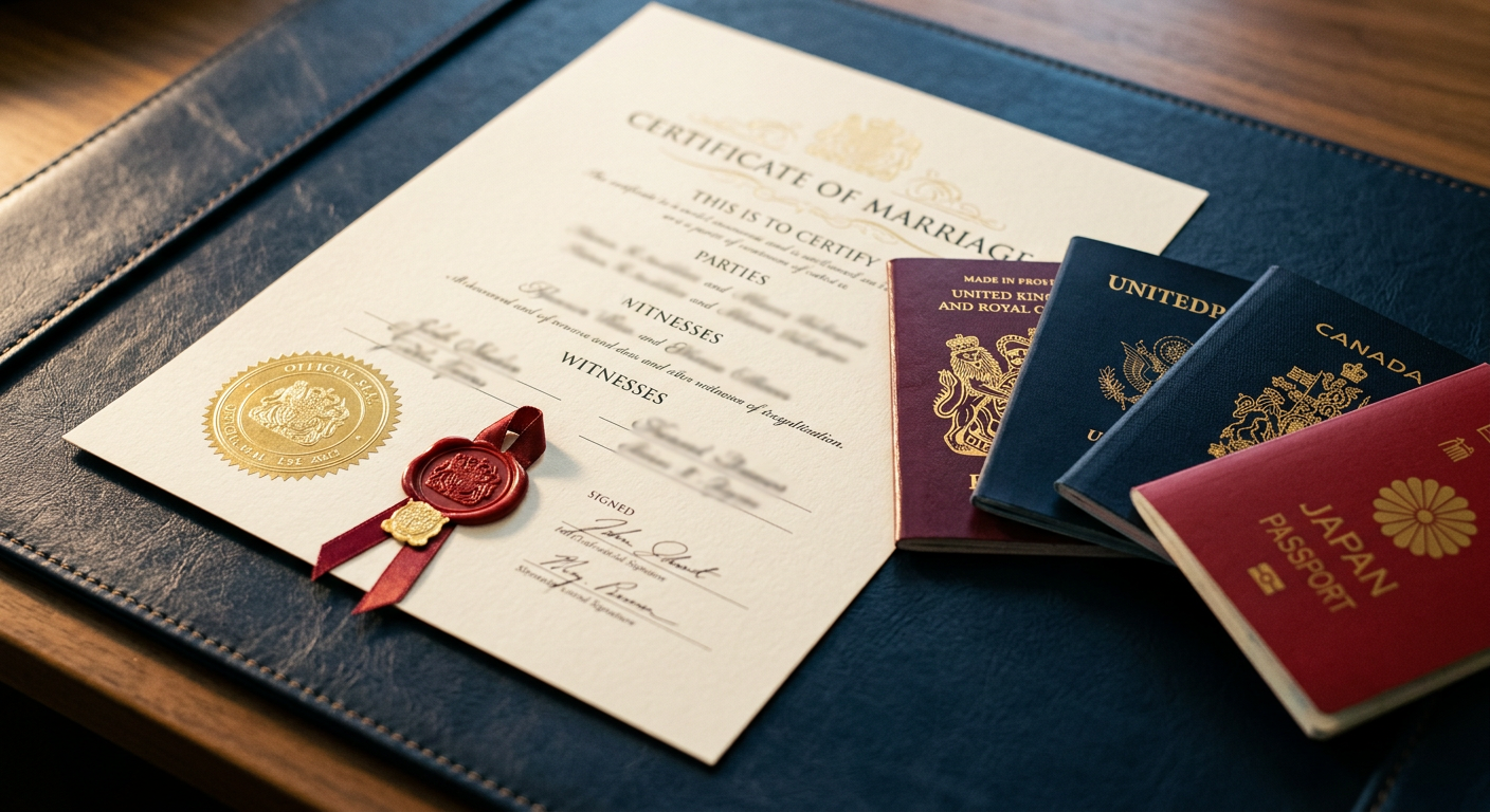 A certificate with official stamps and a gold seal